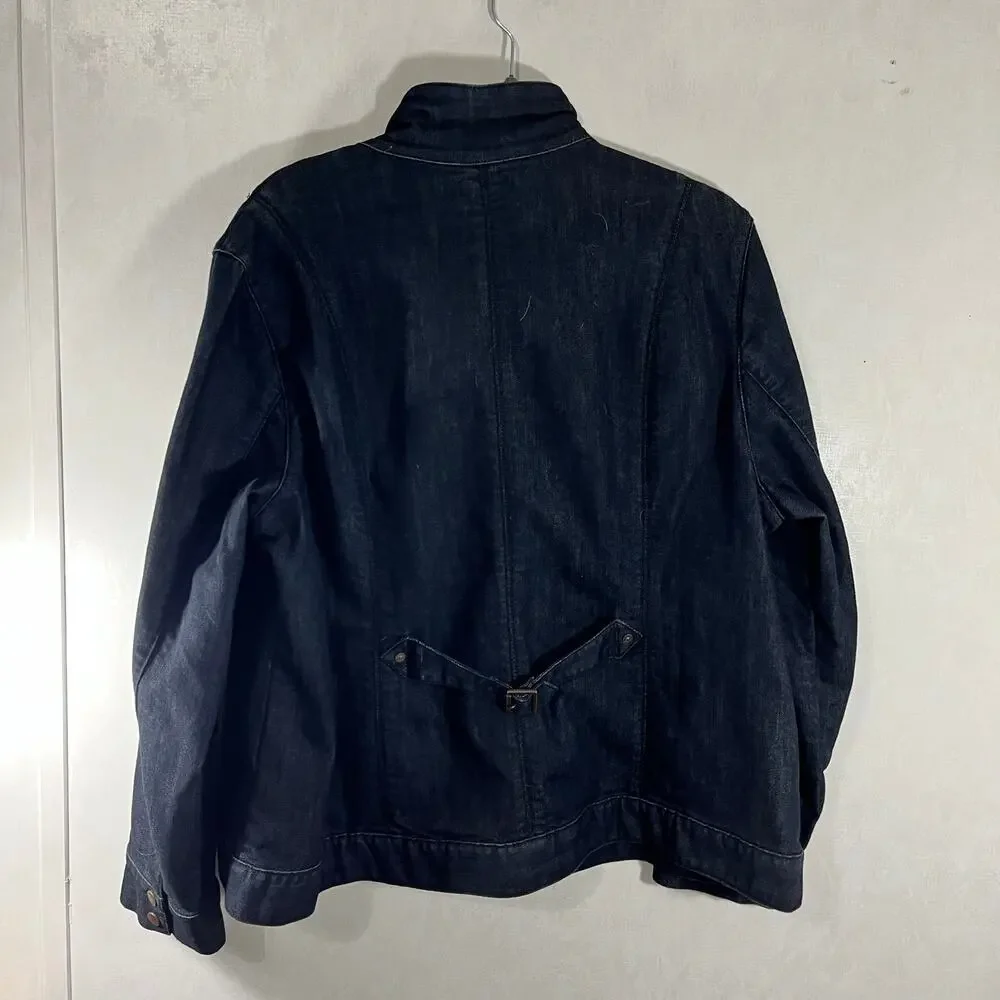Coldwater Creek Jean Jacket snapfront long sleeve women 20/22 Blue - Picture 3 of 6